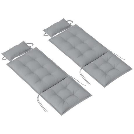Northio 2er Set Auflage für Sonnenliege Wasserabweisend Liegenauflage für Gartenliege Polsterauflage für Strandliege Liegestuhl Kissen Polster für Gartenmöbel Auflagen 50x116x5 cm, Hellgrau Aosom  