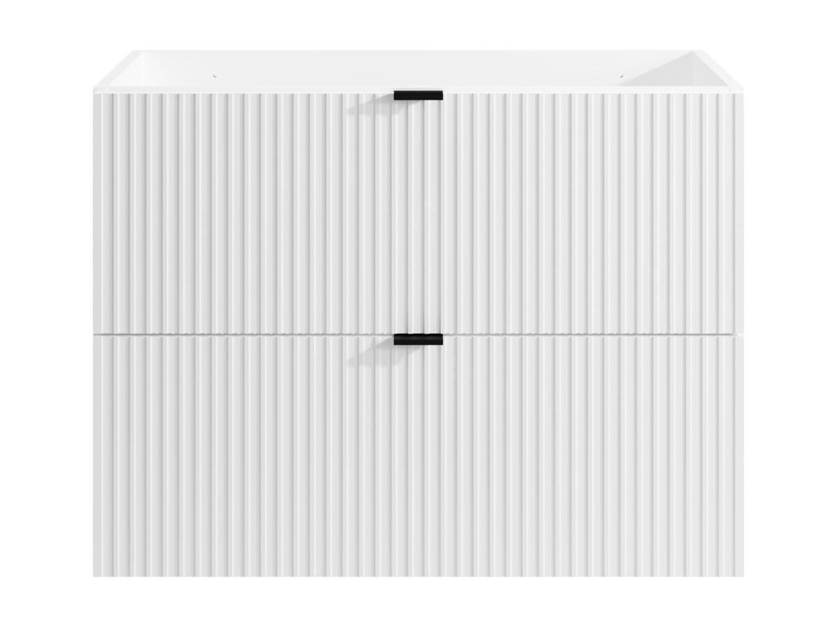 Vente-unique Waschbeckenunterschrank hängend - Streifenoptik - Weiß - 80 cm - ZEVINI  