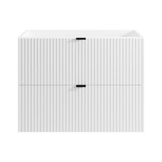 Vente-unique Waschbeckenunterschrank hängend - Streifenoptik - Weiß - 80 cm - ZEVINI  