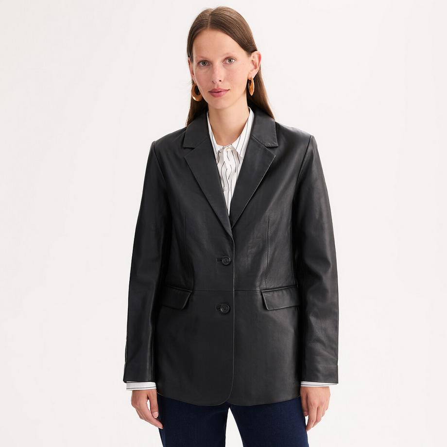 Gerade geschnittener Blazer aus Lammleder