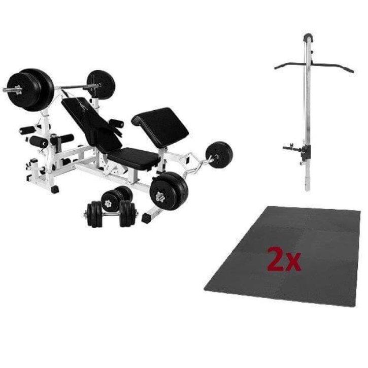 Image of Hantelbank Kraftstation Homegym Set Unisex Weiss ONE SIZE