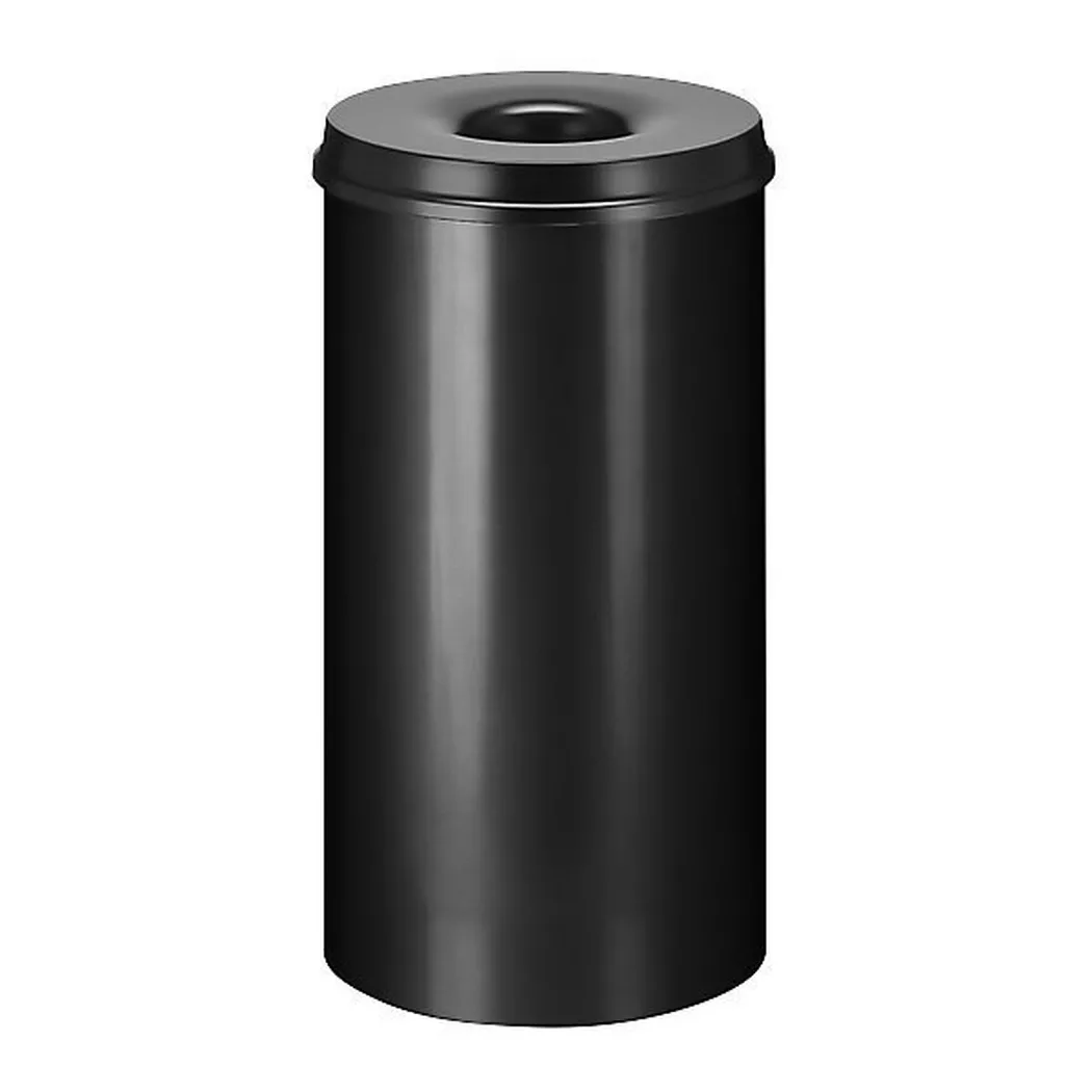 KAISER+KRAFT – Papierkorb, selbstlöschend, Volumen 50 l, HxØ 625 x 335 mm, 62.5CM, Schwarz