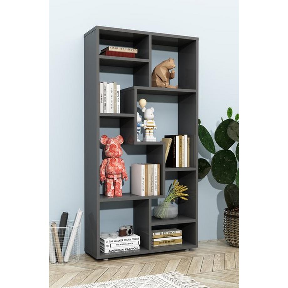 VCM Étagère en bois Étagère à livres Étagère à médias Rangement Séparation de pièce Étagère déco Lanisa M  