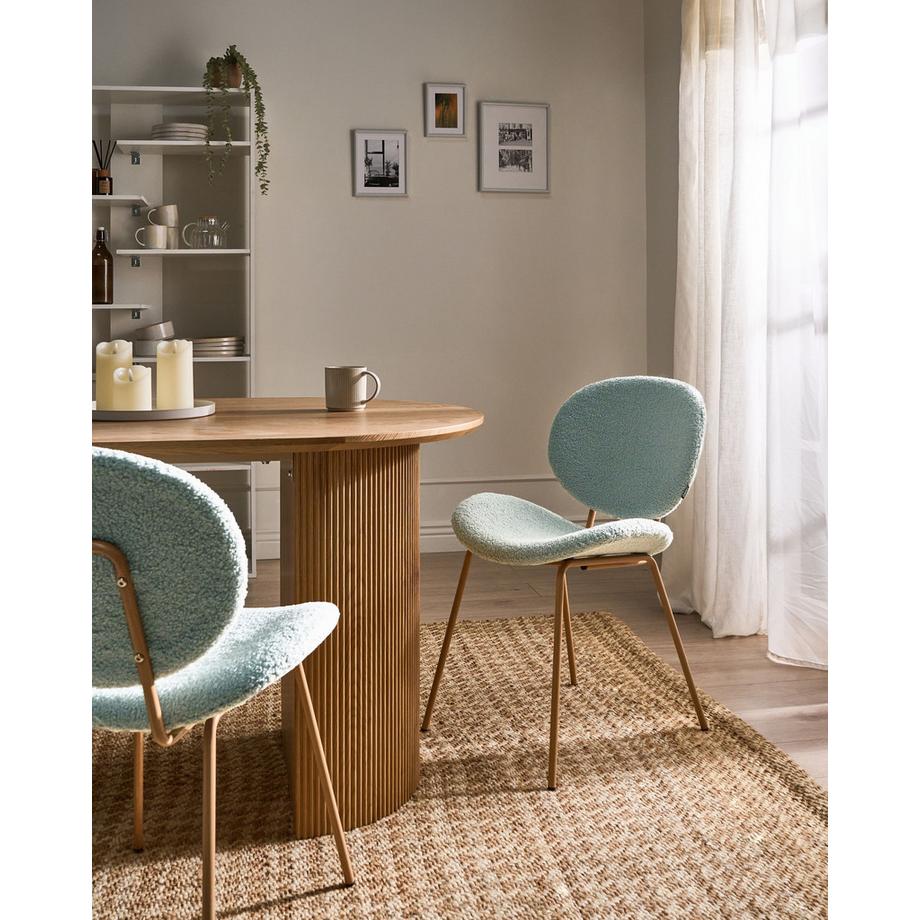 Beliani Esszimmerstuhl 2er Set aus Bouclé  LUANA  