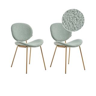 Beliani Lot de 2 chaises de salle à manger en Bouclé Traditionnel LUANA  