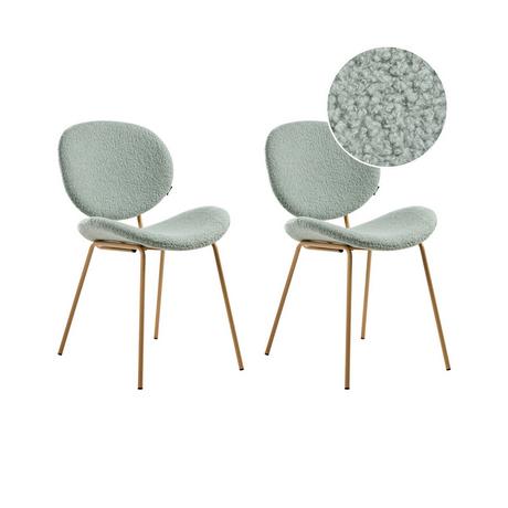 Beliani Lot de 2 chaises de salle à manger en Bouclé Traditionnel LUANA  