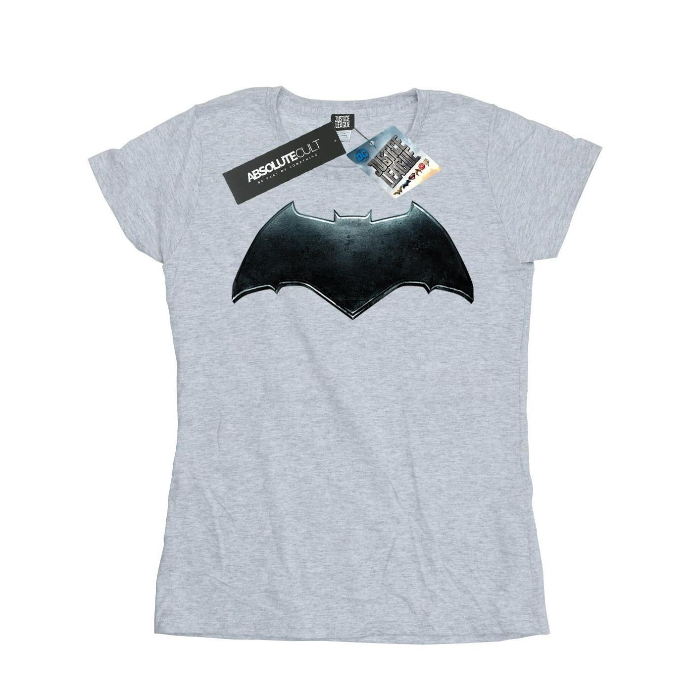 Image of Justice League Movie Batman Emblem Tshirt Damen Grau S