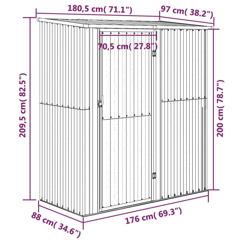 VidaXL Abri de jardin acier  