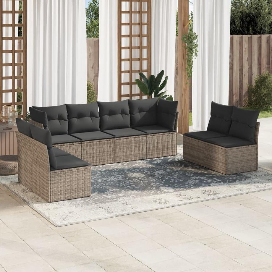 VidaXL set divano da giardino Polirattan  