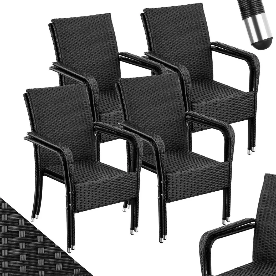 Tectake - Chaise en résine tressée résistante et durable douce pour le sol et empilable