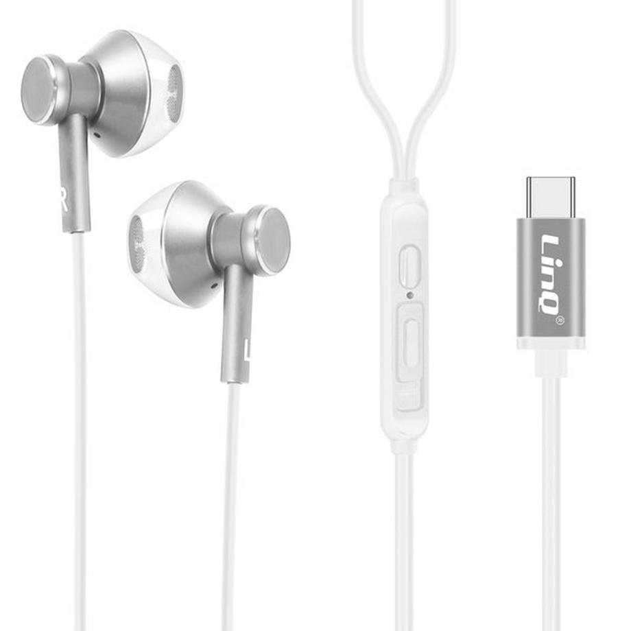 Ecouteurs Filaires USB-C LinQ Argent