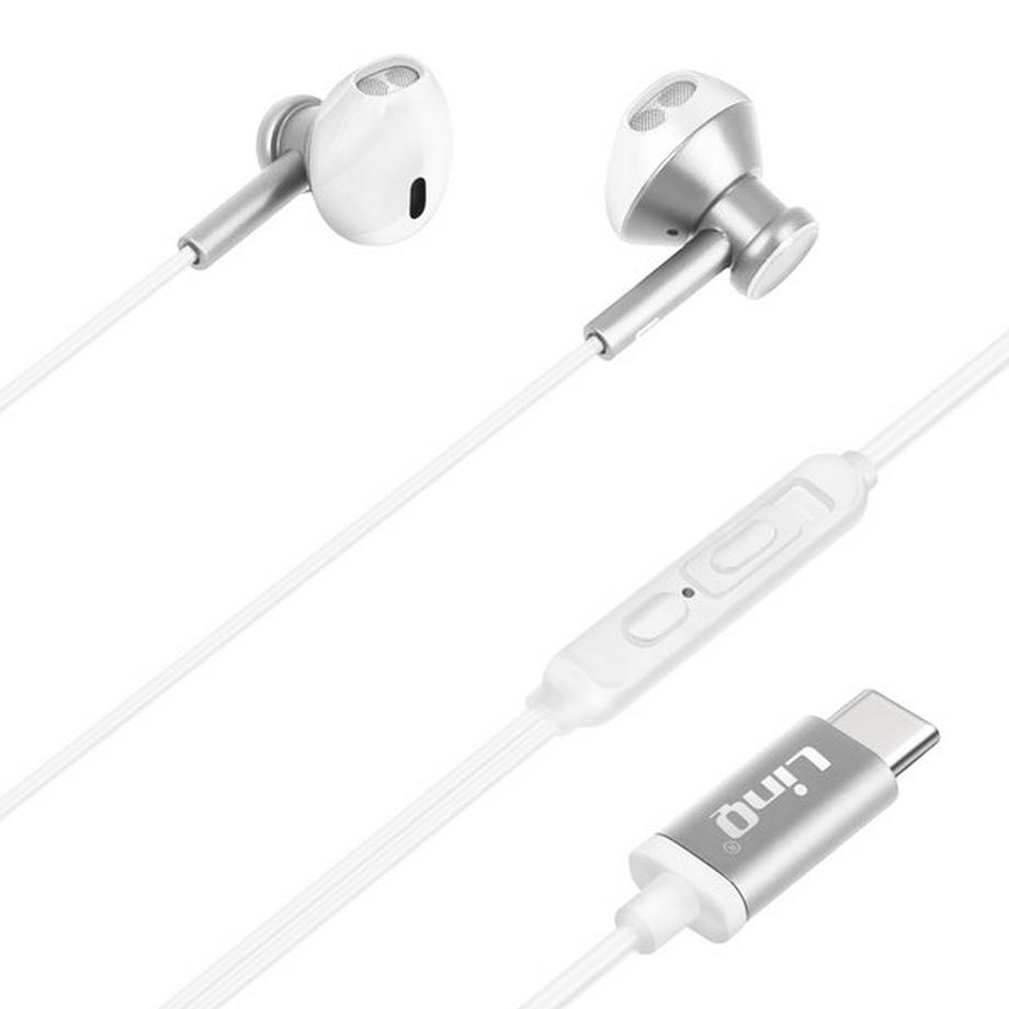 Avizar  Ecouteurs Filaires USB-C LinQ Argent 