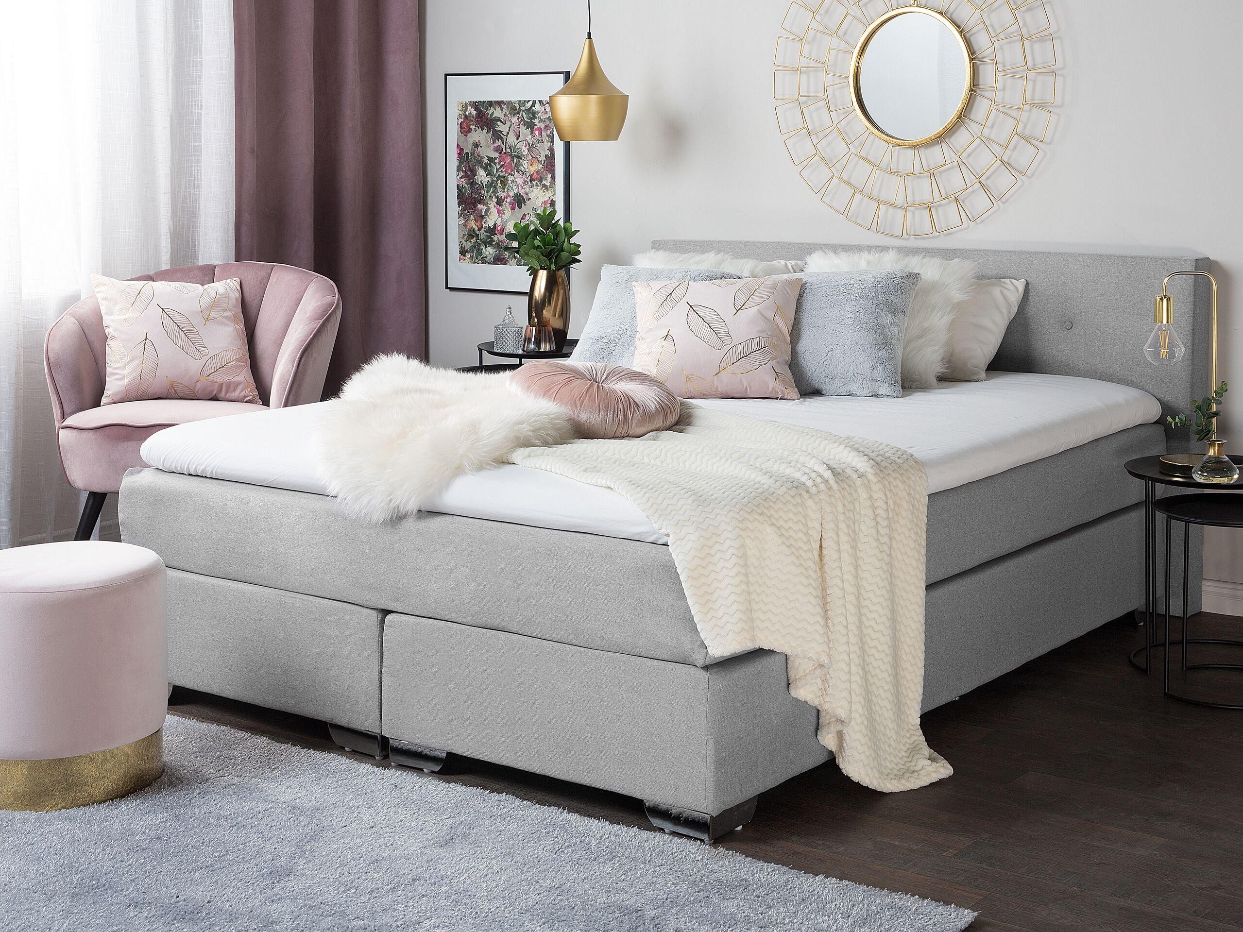 Beliani Lit Boxspring en Polyester Moderne CONSUL  