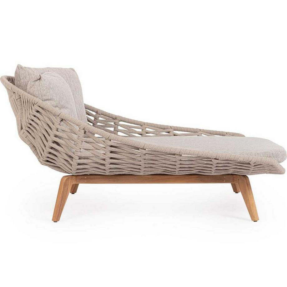 mutoni Daybed Tamires mit Kissen Teakholz 136x161  