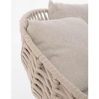 mutoni Lit de repos Tamires avec coussins teck beige 136x161  