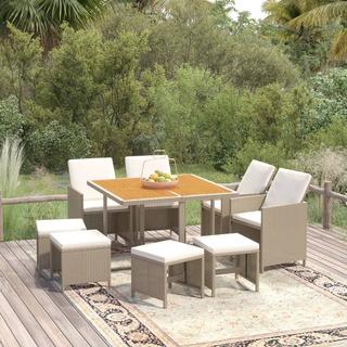 VidaXL set da pranzo per giardino Polirattan  