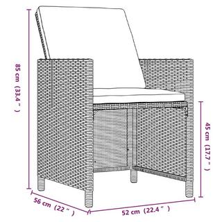 VidaXL set da pranzo per giardino Polirattan  