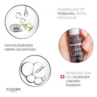 PODERM  TOP COAT con Tea Tree, Silicio e Biotina - Smalto per unghie a lunga durata - Raccomandato dai podologi - 100% naturale e vegano - Swiss Made 