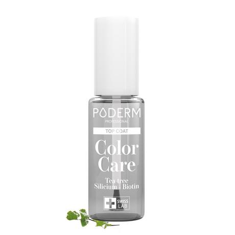 PODERM  TOP COAT enrichi en Tea Tree, Silicium et Biotin - Vernis Longue Tenue - Recommandé par les Podologues - 100% Naturel&Vegan - Swiss Made 