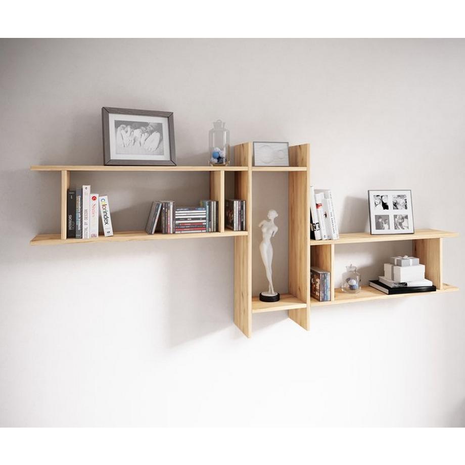 VCM Étagère murale en bois Étagère à suspendre Étagère à livres Tableau mural Deko Board Sirola Maxi  