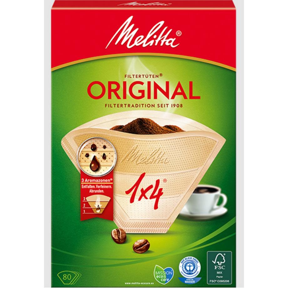 Melitta  Kaffeefilter Original 1X4 ungebleicht 80er-Pack 18 Stück DFP 