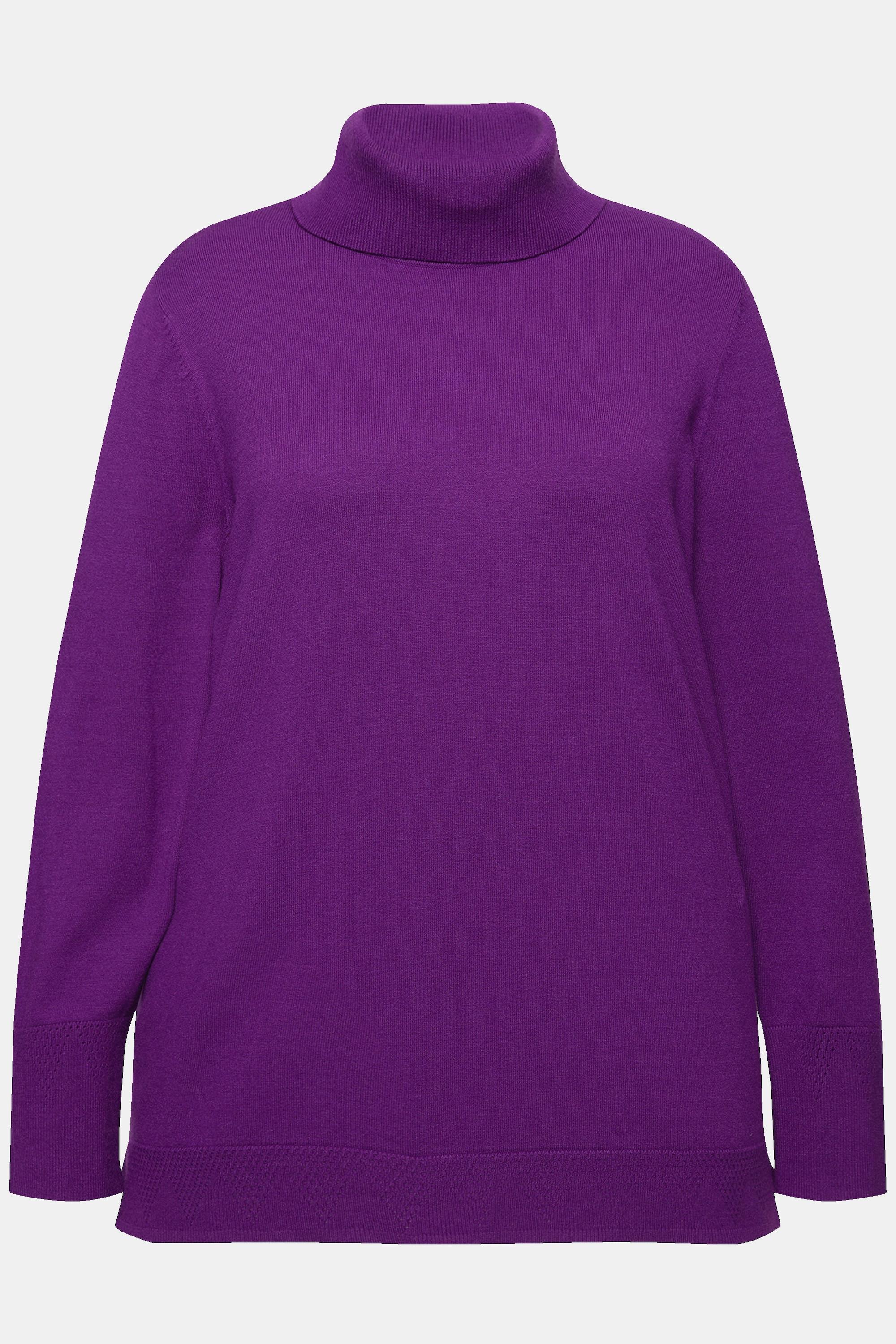 Ulla Popken  Rollkragenpullover, breite Rippbündchen, Langarm 