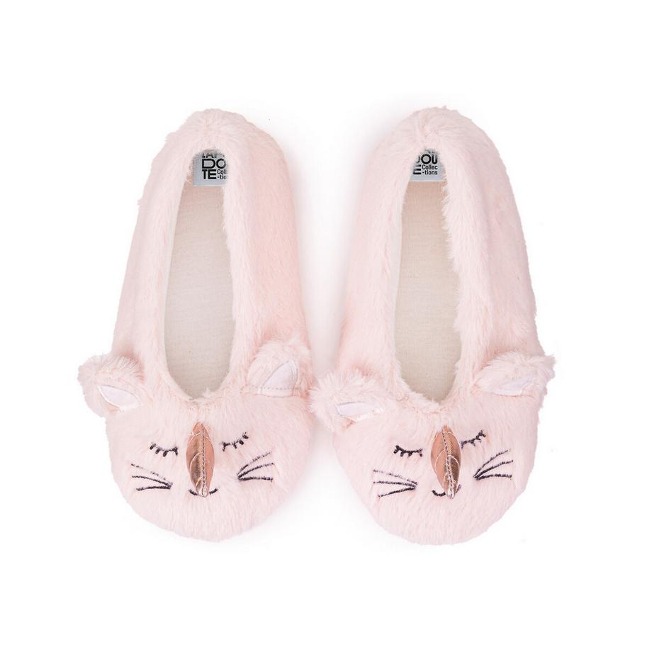 La Redoute Collections  Webpelz-Hausschuh  Katze mit Einhorn 