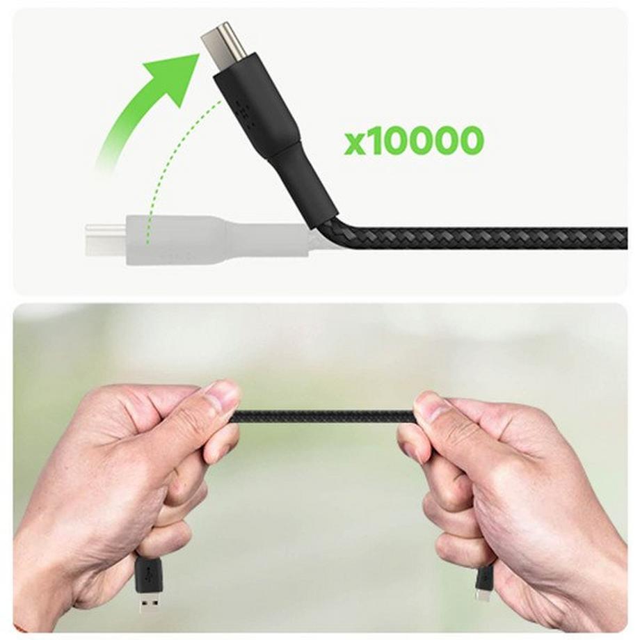 belkin  Câble USB-C Tressé en Nylon Belkin Noir 