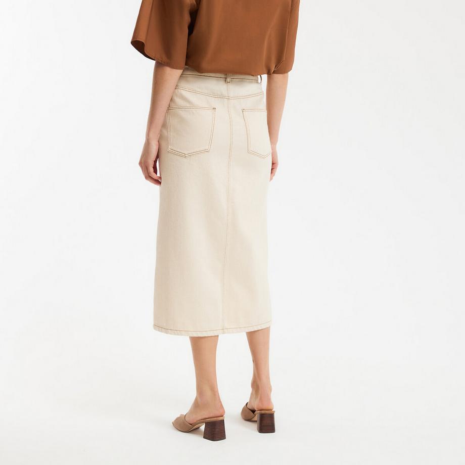 La Redoute Collections Gonna Midi Dritta in Denim  