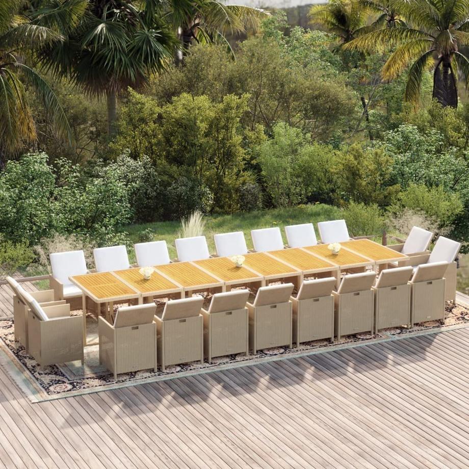 VidaXL Ensemble de salle à manger de jardin rotin synthétique  