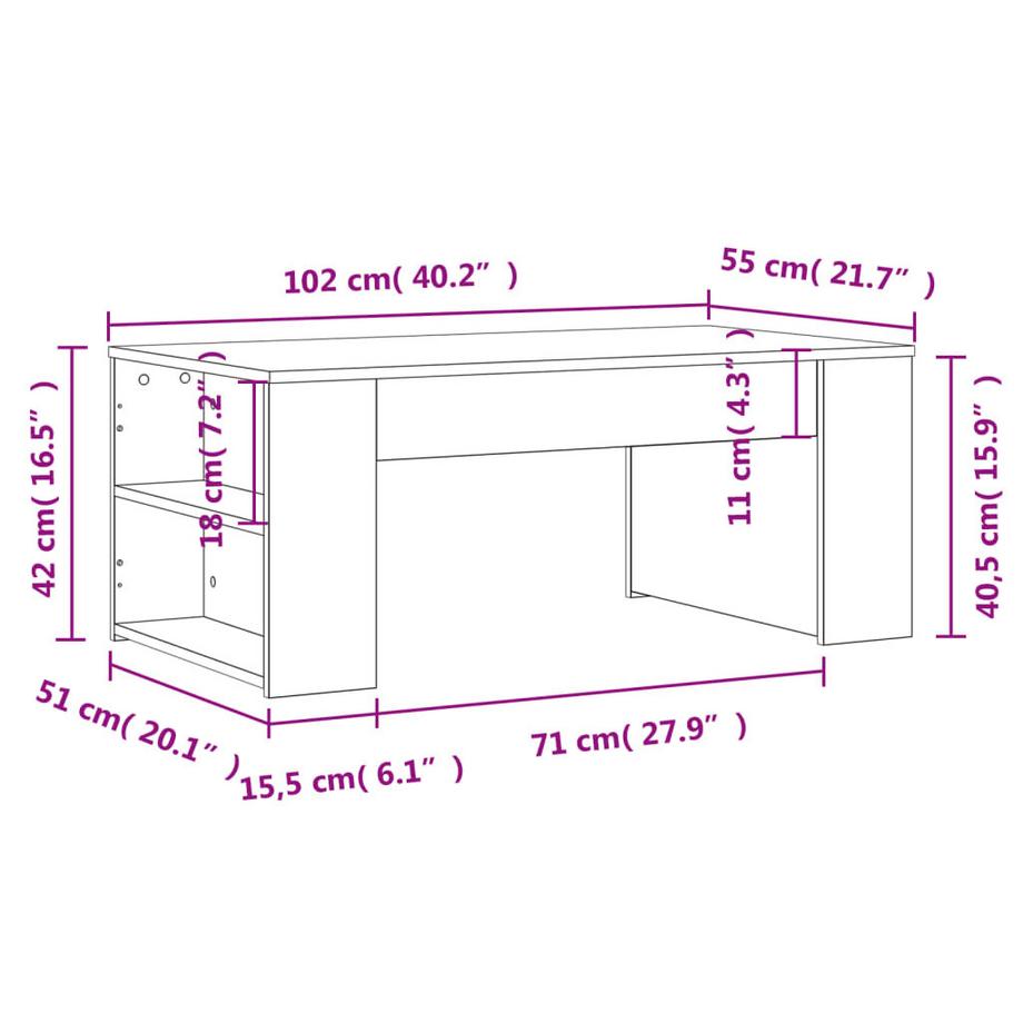 VidaXL Couchtisch holzwerkstoff  