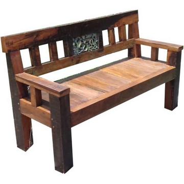 Banc de jardin Sumba teck brun foncé 150