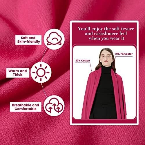 Only-bags.store Écharpe chaude d'automne en coton uni avec glands  