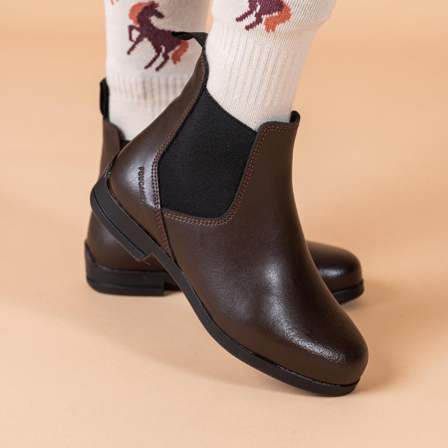 FOUGANZA  Stivaletti equitazione bambino cuoio 