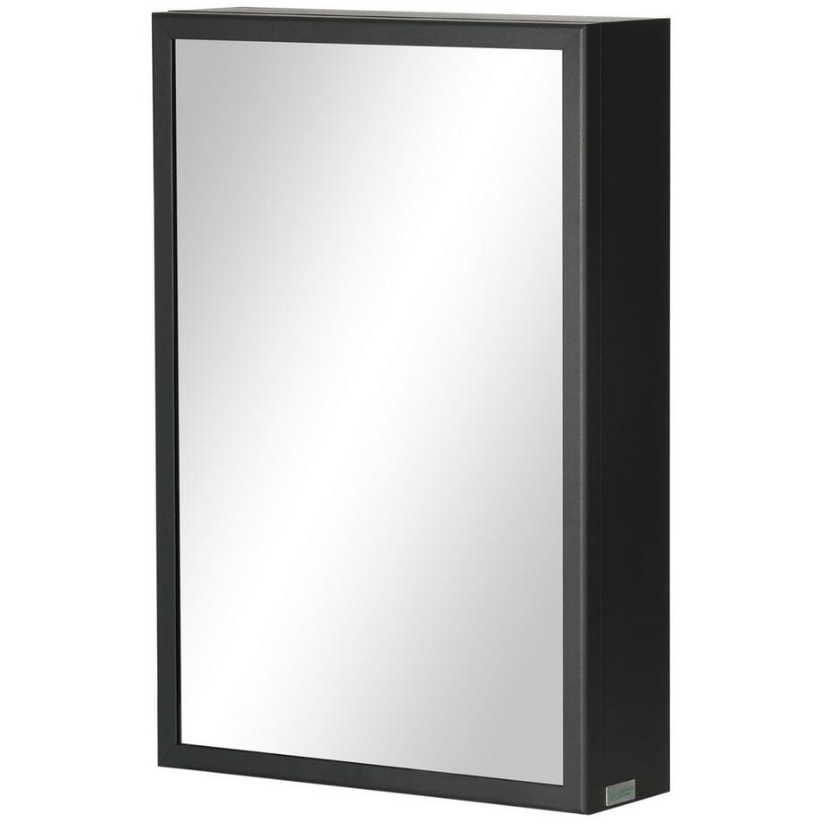 Armoire à Miroir, Armoire de Salle de Bain à 3 Niveaux, Armoire à Pharmacie, Armoire Murale pour Chambre à Coucher, Noir, 40 x 12 x 60 cm