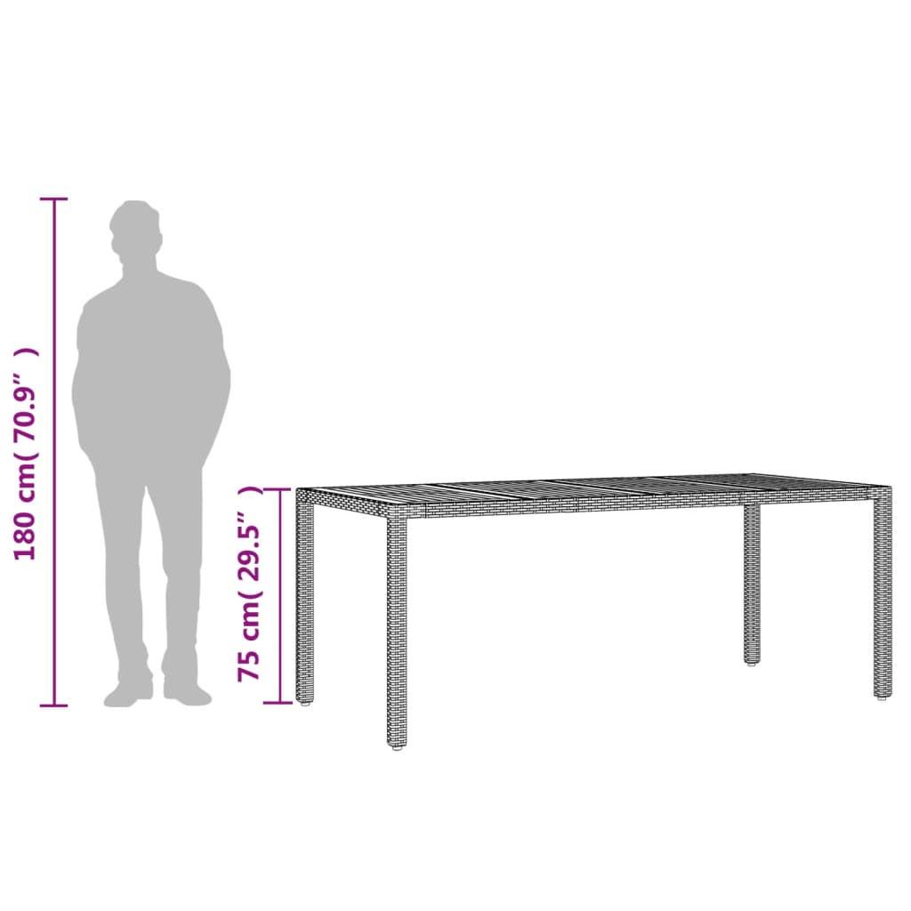 VidaXL Table de jardin rotin synthétique  