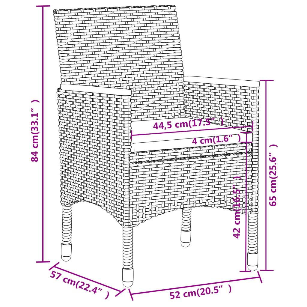 VidaXL Ensemble repas de jardin rotin synthétique  