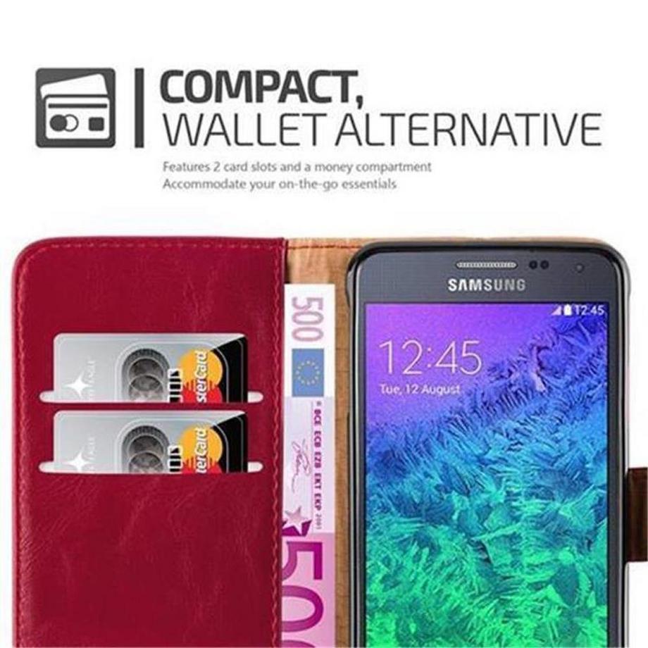 Cadorabo  Housse compatible avec Samsung Galaxy ALPHA - Coque de protection avec fermeture magnétique, fonction de support et compartiment pour carte 