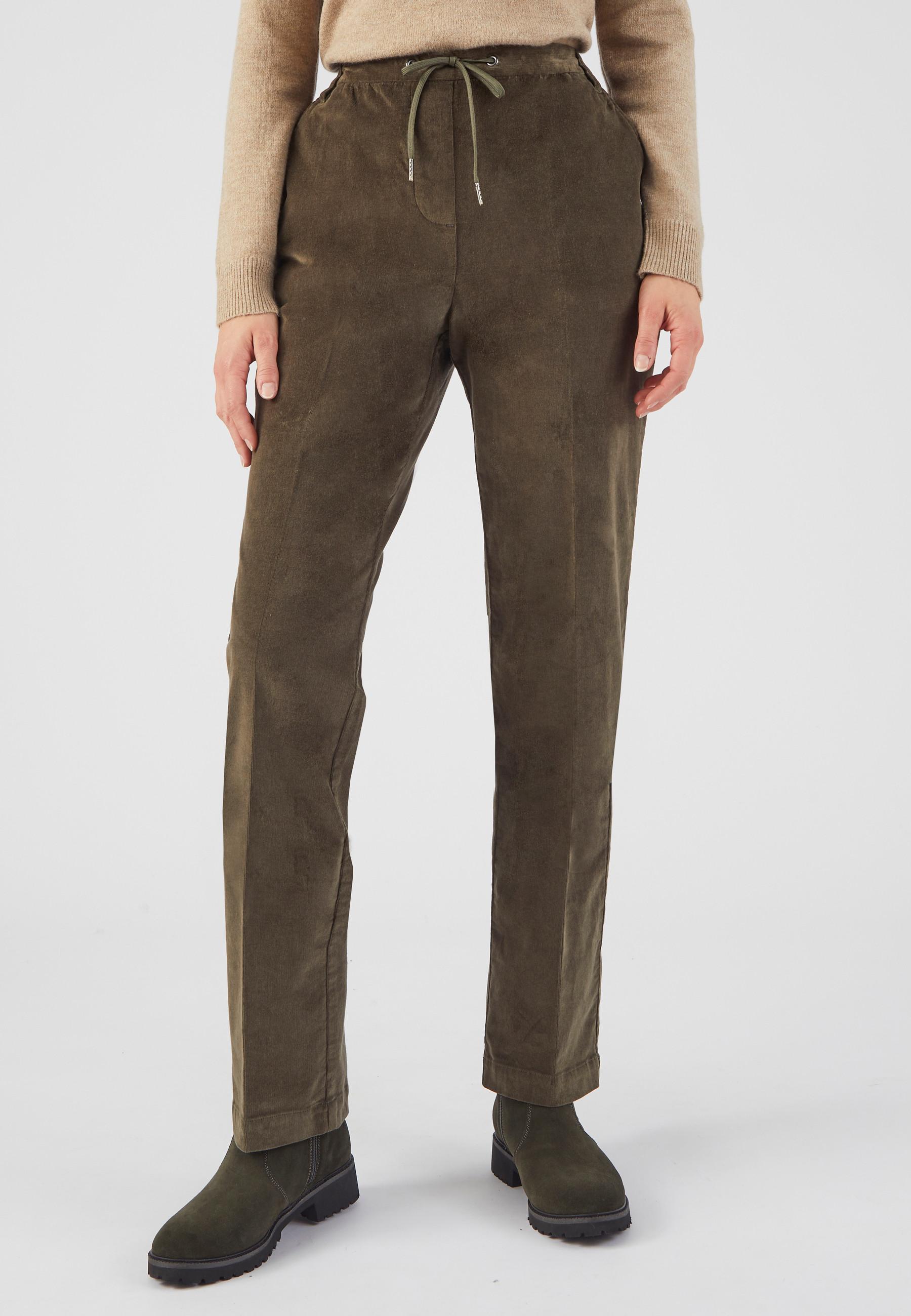 Image of Schlupfhose Aus Samt Damen Grün 46