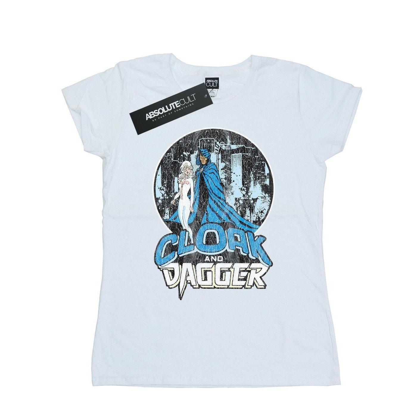 Image of Cloak And Dagger Retro Tshirt Damen Weiss XL
