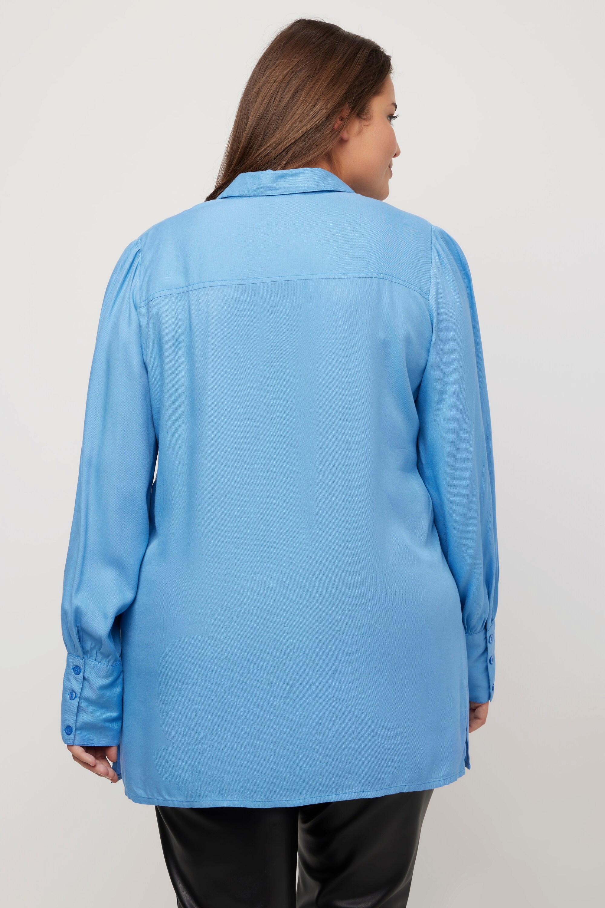 Ulla Popken  Blusa dal taglio oversize con collo da camicia e maniche lunghe 