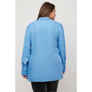 Ulla Popken  Blusa dal taglio oversize con collo da camicia e maniche lunghe 