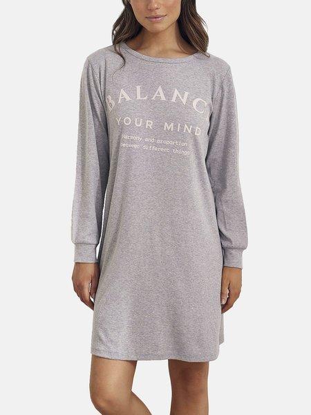 Image of Langärmeliges Nachthemd Cotton Damen Grau S