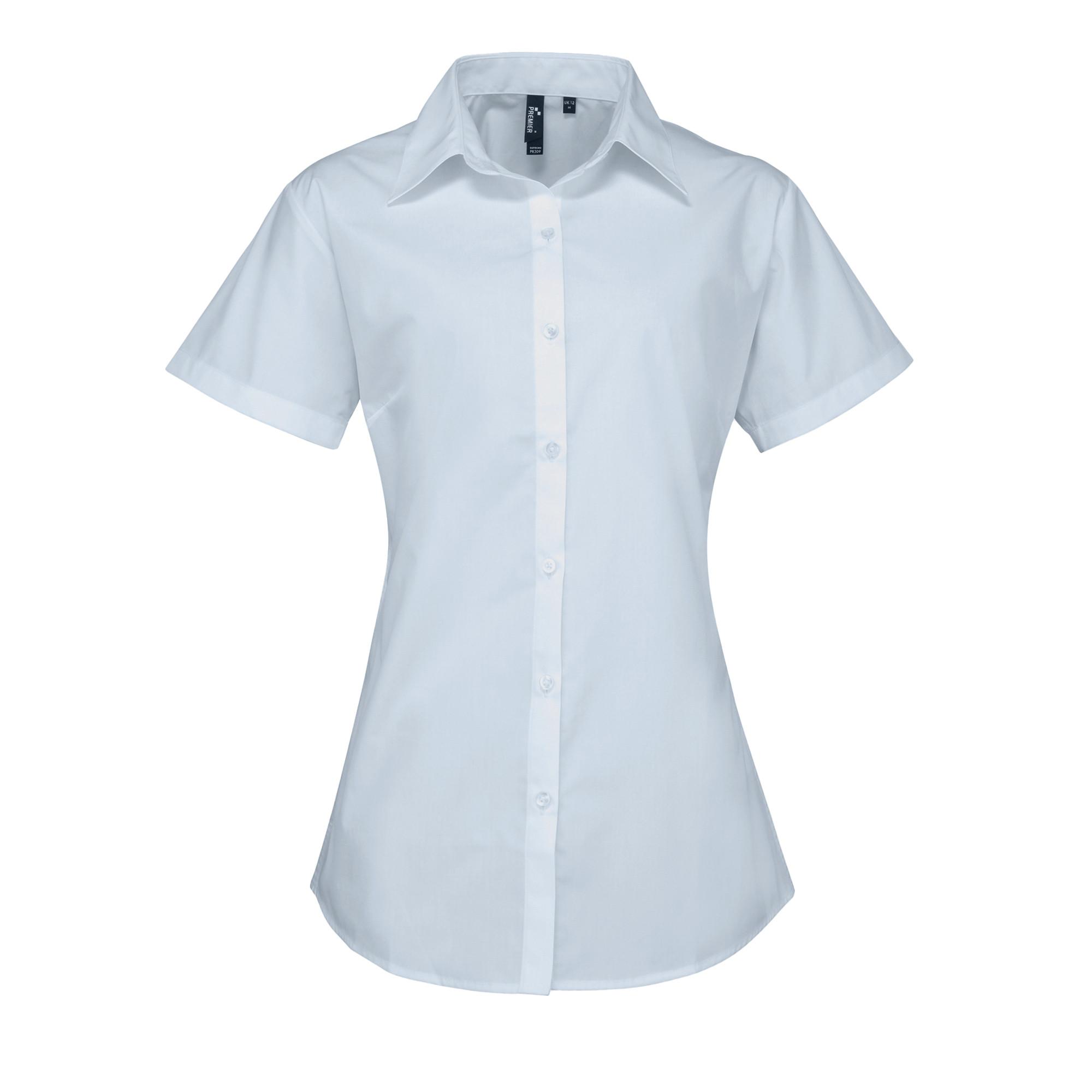 Image of Popelinebluse Bluse Arbeitshemd, Kurzärmlig Damen Hellblau 34