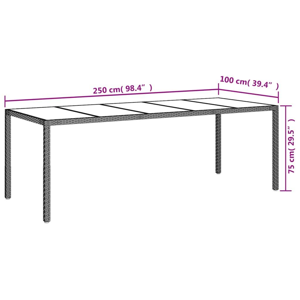 VidaXL Table de jardin rotin synthétique  