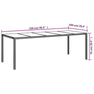 VidaXL Table de jardin rotin synthétique  