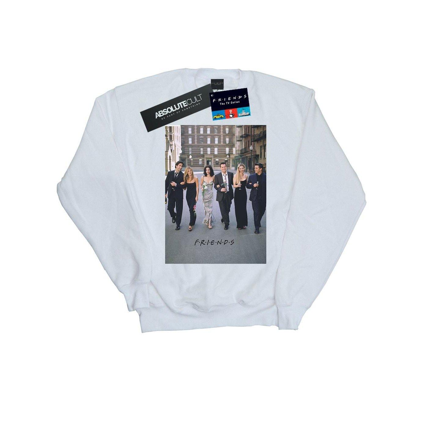 Image of Champagne And Flowers Sweatshirt Damen Weiss S