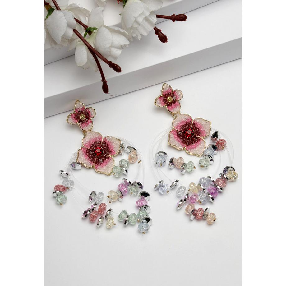 AVANT-GARDE PARIS  Diva Kollektion Doppelte Boho Florale Hängeohrringe 