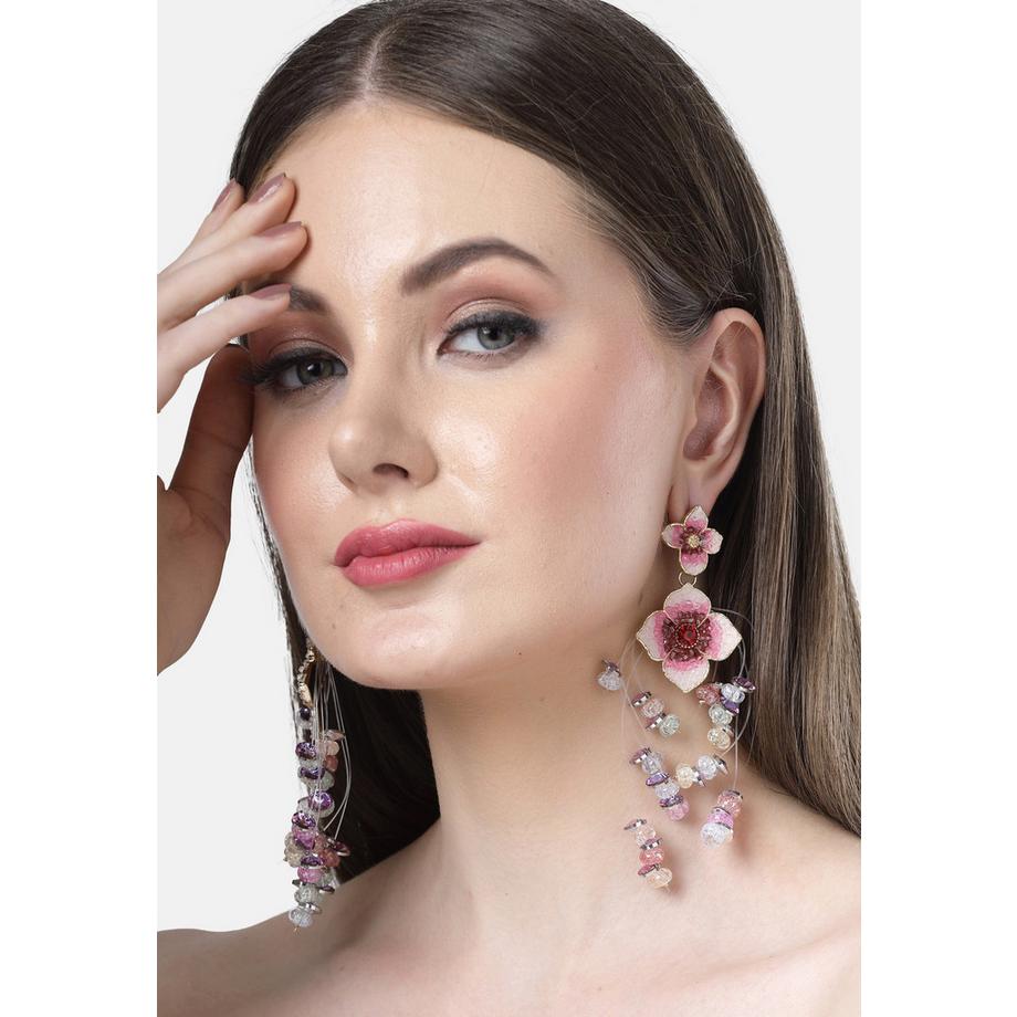 AVANT-GARDE PARIS  Diva Kollektion Doppelte Boho Florale Hängeohrringe 