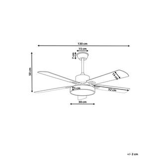 Beliani Ventilatore a soffitto con luce en Ferro Classico HOBBLE  